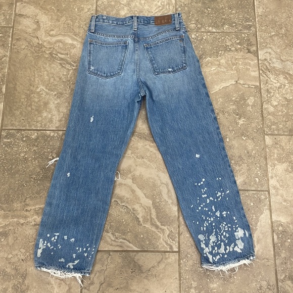 Madewell Women’s Light Wash Bleach Distressed Dadjean Size 26 - Picture 8 of 14
